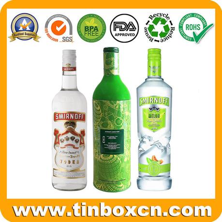 魅力的なデザインのスミノフの高級ボトル型ウォッカ缶