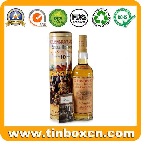 ブランドアートワーク付きのグレンモーレンジ ラウンドビンテージ スコッチウイスキー缶