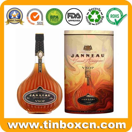 JANNEAUオーバルV.S.O.Pウォッカ缶には、パーソナライズされたアートワークが施されています。空のカスタムスコッチウイスキーギフト缶パッケージング選択メーカー