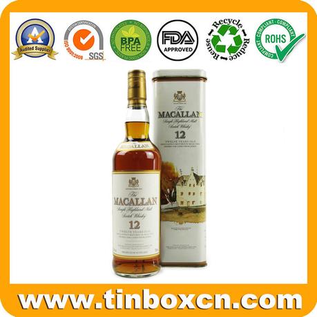 MACALLANブランドのスクエアウイスキー缶ボックス、パーソナライズされたアートワーク付き