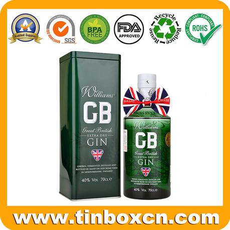 ブランドアートワークを使用したGBカスタマイズされたスクエアウォッカ缶ボックス