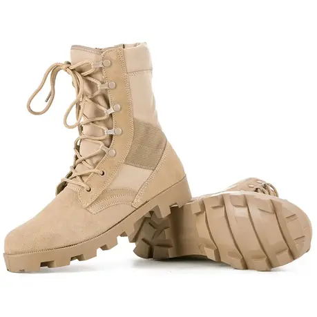 Suede Leather Khaki Outdoor Jungle Boots Desert Boots Factory price