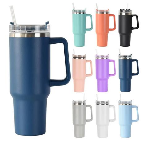 Custom Stainless Steel Double Wall Vacuum Travel Coffee Mug - 30oz & 40oz Tumbler with Handle