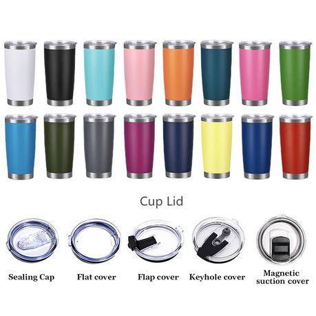 Wholesale 20oz & 30oz Powder Coated Stainless Steel Double Wall Vacuum Insulated Coffee Mugs - Car Tumblers with Sliding Lid