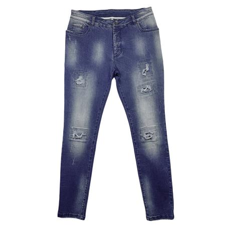 Men's jeans slim fit ripped jeans highly elastic custom jeans