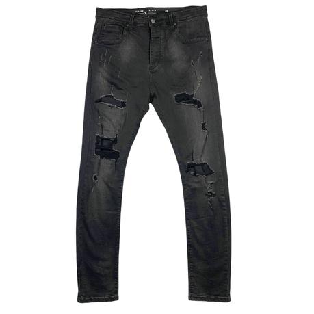Men's jeans straight fit ripped jeans highly elastic custom jeans