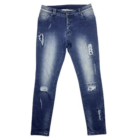 Men's jeans slim fit ripped jeans highly elastic custom jeans