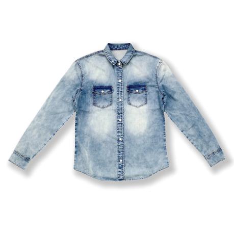 Women's denim blouse slim fit normal size custom denim blouse