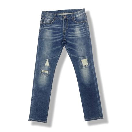 Men's jeans straight fit embroidery ripped jeans normal size custom men jeans