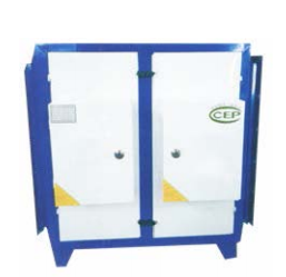 Double door compound electrostatic fume purifier