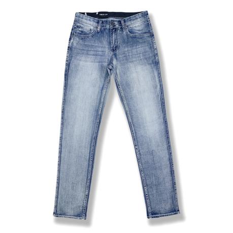Men's jeans straight fit black webbing inside waistband custom jeans