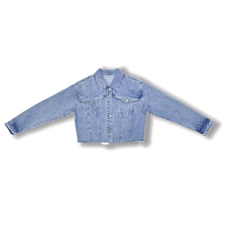Women's denim jacket raw hem jacket custom denim jacket